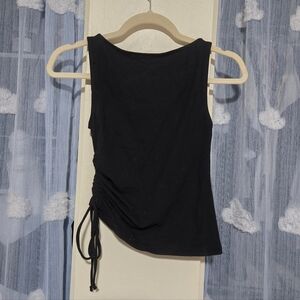 Wild Fable Side Ruched Tank Top in Black